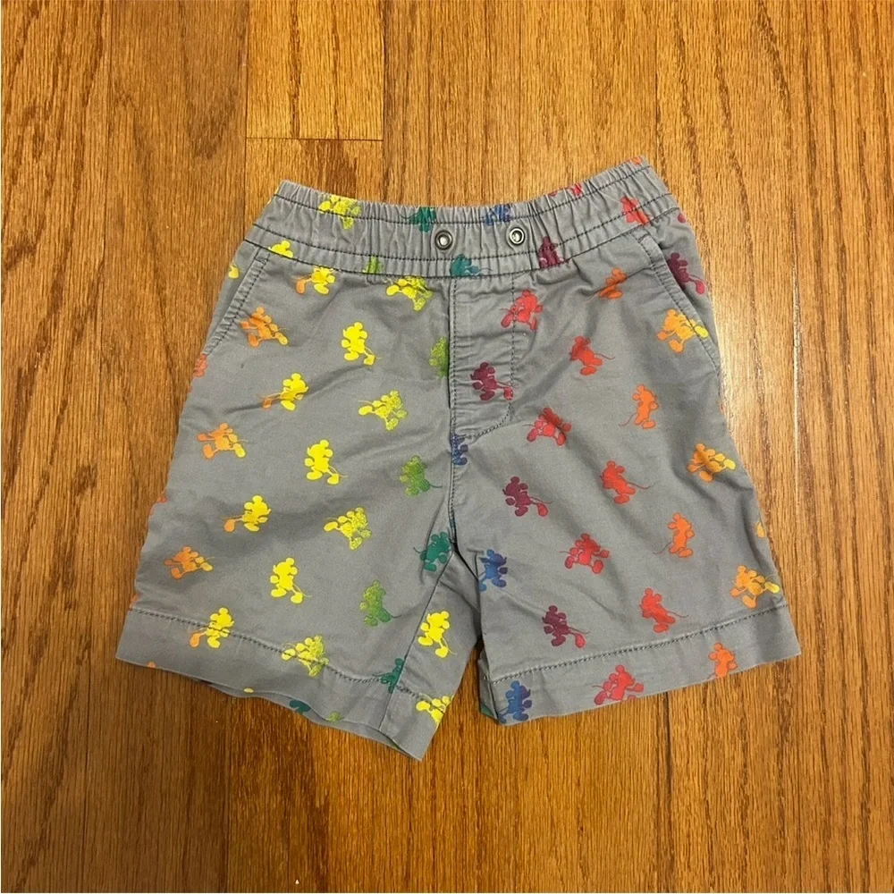 Baby GAP x Disney Mickey Mouse Print Boys Shorts Gray Size 3T Summer
